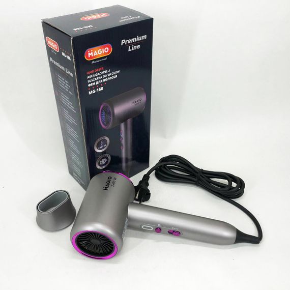 Фен для волос от сети MAGIO MG-168 2400 Вт, Фен без вреда для волос укладки любых OM-54 | Зображення 7