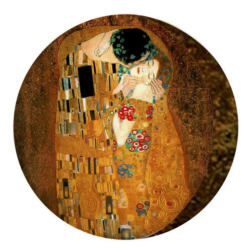 Подушка пуфик круглая Поцелуй 35 см (PP_15M076)