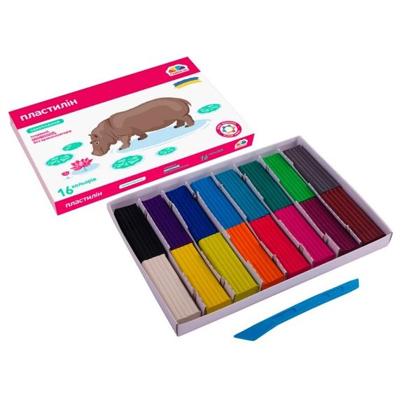 Набор для лепки пластилин "Увлечение" 200314, 16 цветов | Зображення 1