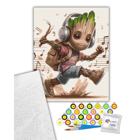 Картина по номерам "Музыкальный Грут" 16521-AC 40х50 см | Зображення 1