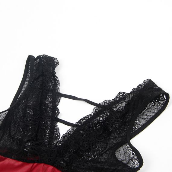 Сукня з мереживом Star Night з нашийником та наручниками, бордово-чорне, XS-S Sex Aura | Зображення 7