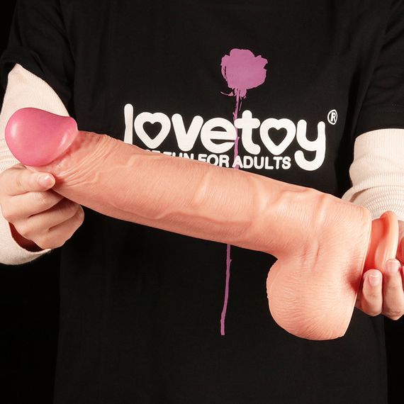 Фалоімітатор - Dual-Layered Silicone Cock 12" Flesh Sex Aura | Зображення 8