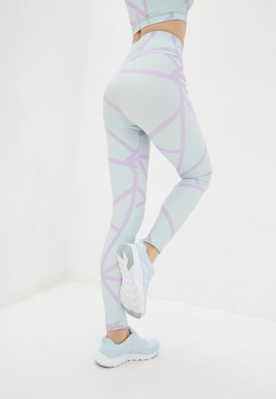 Спортивные леггинсы 4Profi с принтом "Геометрия" мята/фиолет размер XS бифлекс | Зображення 1