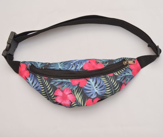 Сумка поясная бананка 4Profi Мини с принтом Цветы с одним отделением 20388 | Зображення 1