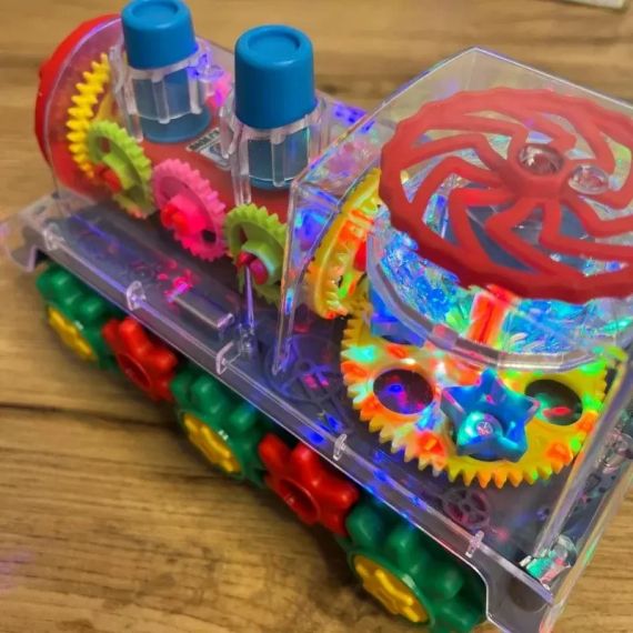 Детский интерактивный прозрачный поезд со светом, музыкой и поворотом на 360° | Зображення 2