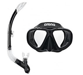 Набір маска і трубка Arena PREMIUM SNORKELING SET JR чорний OSFM ‎3468336174371