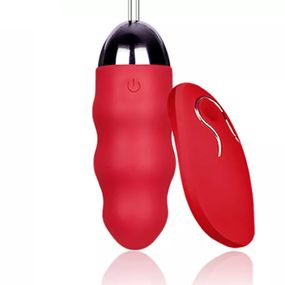 Виброяйцо красного цвета с пультом ДУ ( USB)