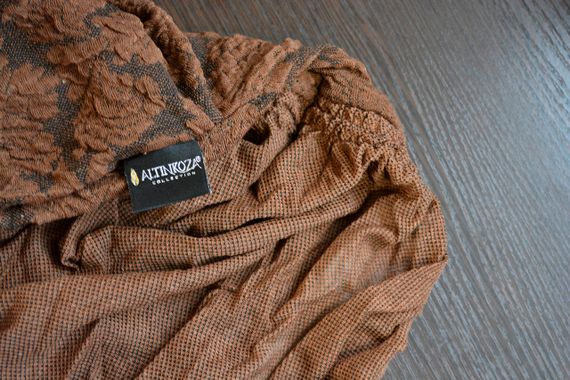 Жакардовый чохол на диван + 2 крісла Damask зі спідницею, коричневий | Зображення 5