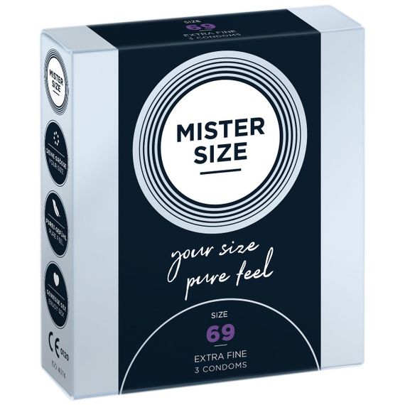Распродажа!!! Презервативы Mister Size - pure feel - 69 (3 condoms) (срок 04.2026) sexstyle