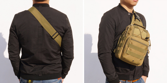 Тактична нагрудна сумка Primo Sling однолямкова через плече - Khaki | Зображення 6
