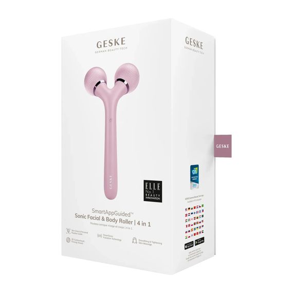 Електронний ультразвуковий ролик для обличчя та тіла GESKE Sonic Facial&Body Roller 4в1 magenta, Рожевий | Зображення 7