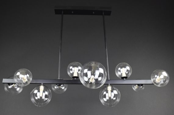 Люстра стельова на 10 лампочок 27864 Чорний 35-65х28х98 см.