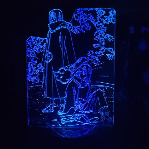 Акриловый светильник-ночник Наруто Итачи Дейра синий tty-n000814