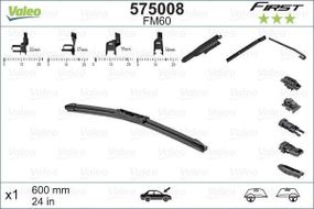 575008 VALEO Склоочисник безкаркасний 600 мм - FIRST