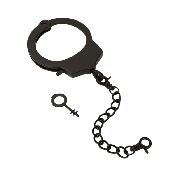 Наручник з ланцюжком та карабіном Roomfun з ключиком, чорний sexstyle
