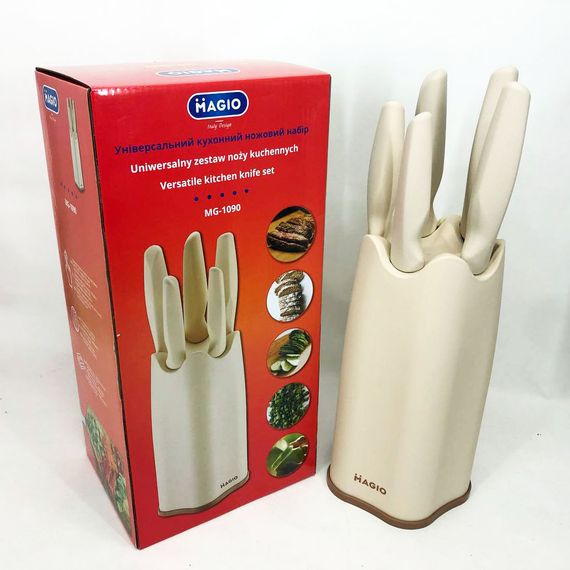 Набір ножів універсальний кухонний Magio MG-1090, кухарські ножі набір, кухонні ножі | Зображення 9
