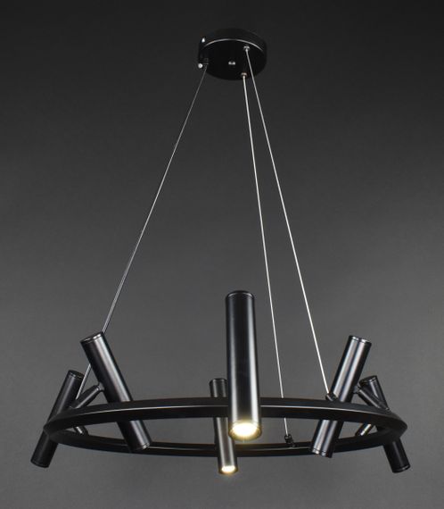 Люстра світлодіодна підвісна LED світильник для квартири на стелю лед 27743 Чорний 40-150х60х60 см. | Зображення 4