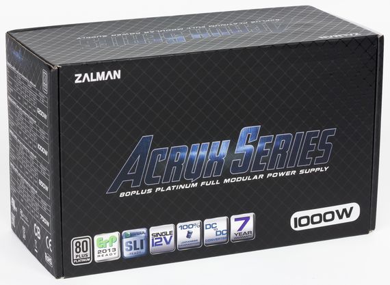 Блок живлення Zalman Acrux (1000W), 94%, 80+Platinum, 135mm, 1xMB 24pin(20+4), 2xCPU (8pin(4+4)+8pin), 8xMolex, 12xSATA, 6xPCIe 8pin(6+2), Fully Modular (ZM1000-ARX) | Зображення 1
