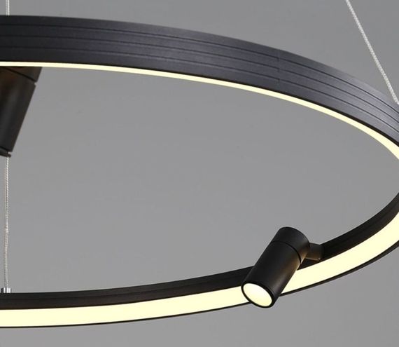 Люстра світлодіодна підвісна LED світильник для квартири на стелю лед 26829 Чорний 35-180х60х60 см. | Зображення 7