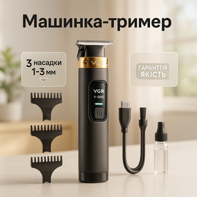 Машинка для стрижки с множеством насадок VGR, Электрическая машинка с насадкой для бороды HZ-63