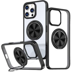 TPU+PC чохол Metal Ring with MagSafe для Apple iPhone 16 Pro (6.3") Чорний