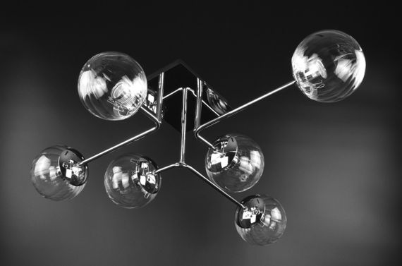 Люстра стельова на 6 лампочок 26164 Хром 21х72х78 см. | Зображення 1