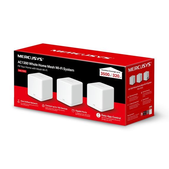 Маршрутизатор MercusysHALO H30 3PK AC1300 2xGE LAN/WAN MESH (HALO-H30G-3-PACK) | Зображення 5