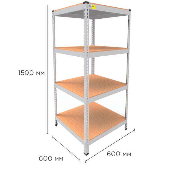 Металевий стелаж MRL-1500 ( 600x600) білий