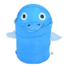 Корзина для игрушек "Дельфин" M 1039(Blue) диаметр 37 см, высота 47/57 см, с крышкой