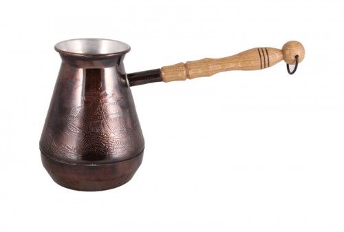 Турка медная 500 мл Бригантина тёмная джезва ручная работа кофеварка для кофе | Зображення 2