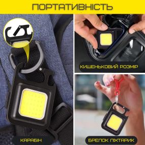 Кишеньковий світлодіодний ліхтарик-брелок, Маленький акумуляторний ліхтарик на брелок знижка
