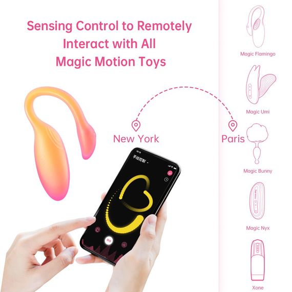 Смарт-віброяйце Magic Motion Flamingo Max Orange 2 в 1: віброяйце та тренажер Кегеля, 10 режимів | Зображення 7