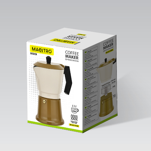 Кавоварка гейзерна 450мл алюмінієва бежевий MR-1657-9-BEIGE Espresso Moka Maestro | Зображення 5