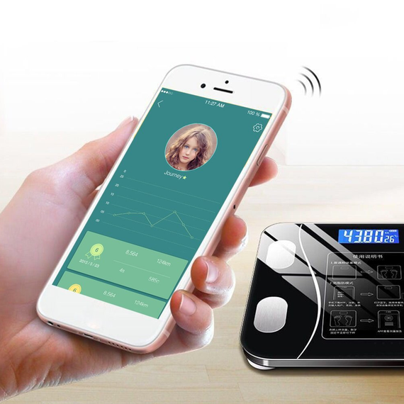 Напольные умные фитнес весы Bluetooth до 180 кг A-8003 / Смарт весы с приложением | Зображення 5