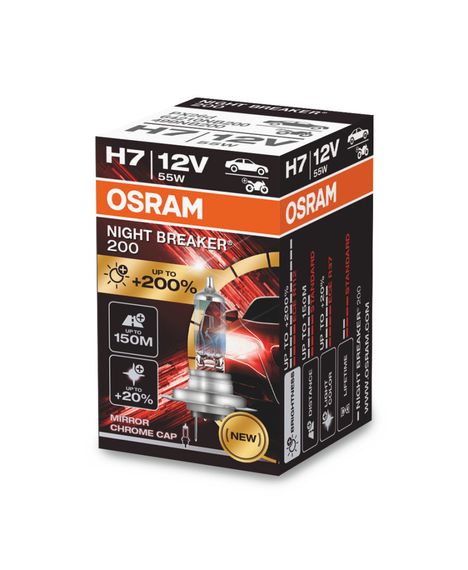 Галогеновая лампа OSRAM H7 64210NB200-FS Night Breaker +200% 55W 12V PX26d (1 шт) | Зображення 2