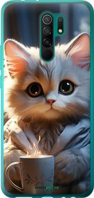 Чохол на Xiaomi Redmi 9 Білий кіт "5646u-2019-2448"
