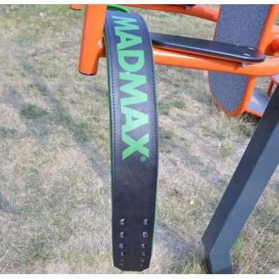 Атлетический пояс MadMax MFB-302 Quick Release Belt шкіряний Black/Green L (MFB-302_L) | Зображення 4