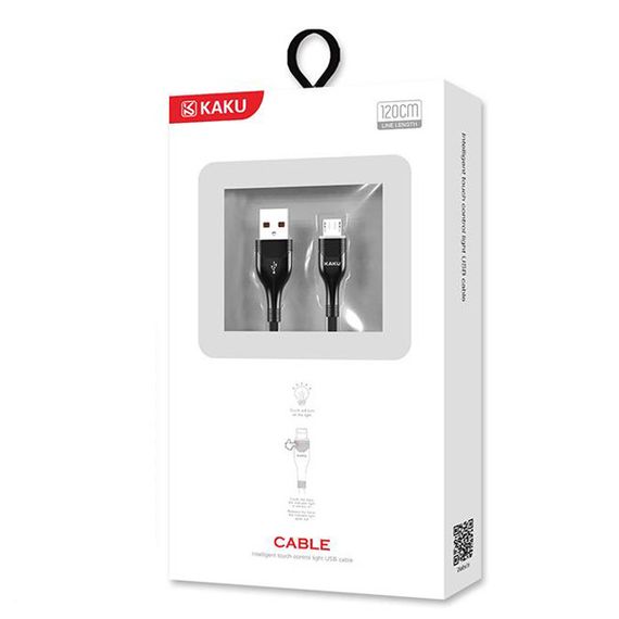 USB кабель Kaku KSC-223 USB - Micro USB 1.2m з підсвічуванням - Black | Зображення 7