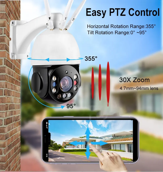 Вулична IP камера Smart HD Y10 5MP SONY 335 30X оптичний зум, WiFi PTZ, поворотна, металевий корпус IP66, | Зображення 5
