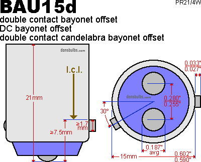 Светодиодная автолампа 1157 - P21/5W - BAU15d, 5W (220Lm)  CREE-A5 двухконтактная красная | Зображення 3