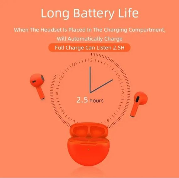 Бездротові Bluetooth-навушники Pro 6 TWS з мікрофоном Fone 5,3 Чорний | Зображення 6