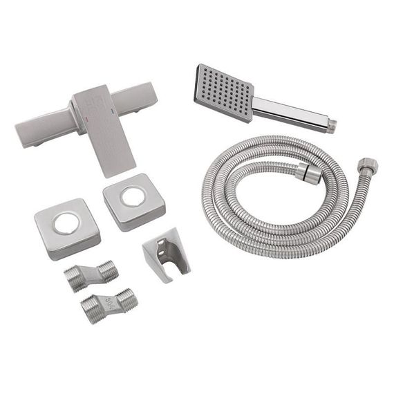 Смеситель для душа Lidz Kubis 010 (с душевым гарнитуром) (k35) LDKUB010NKS28535 Nickel | Зображення 4