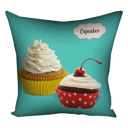Подушка габардиновая c принтом Cupcakes 40x40 (4P_SWE001)