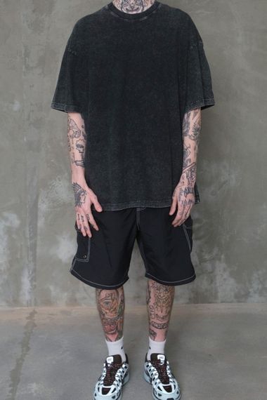 Виварена оверсайз футболка Without Washed Black