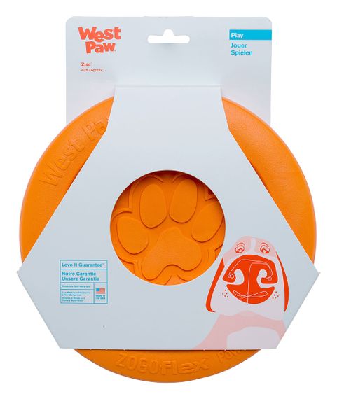 Игрушка для собак West Paw Zisc Flying Disc оранжевая, 22 см | Зображення 1