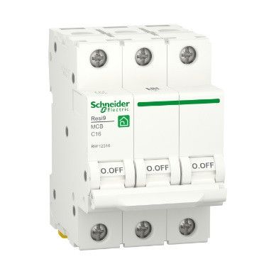 Автоматичний вимикач змінного струму  Schneider RESI9 16А, 3P, крива, 6кА