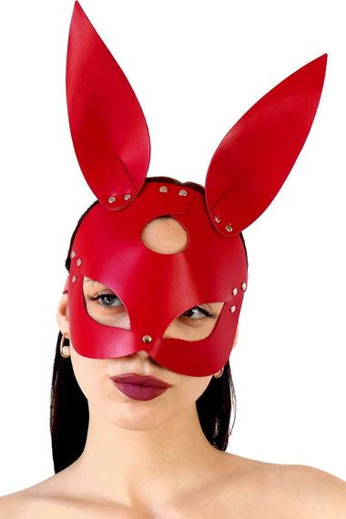 Кожаная маска Зайки Art of Sex Bunny mask One Size Красный