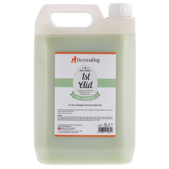 Шампунь Dezynadog 1St Aid Medicated для лікування сухої сверблячої шкіри і тьмяної пошкодженої шерсті полегшує свербіж лущен