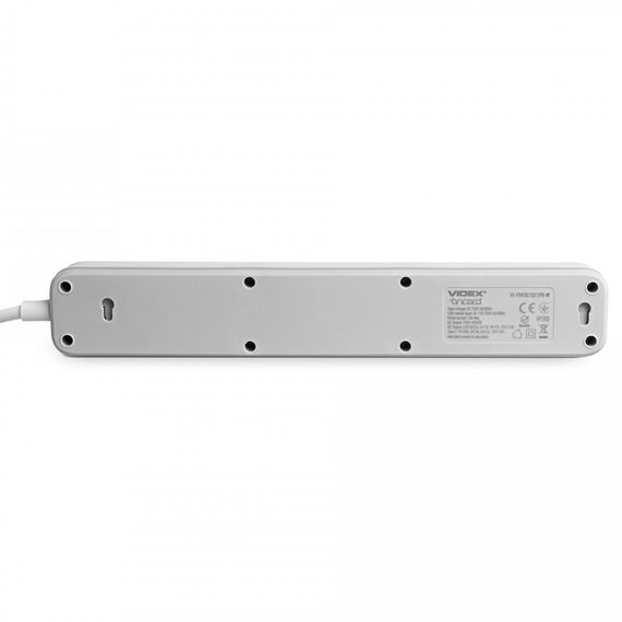 Мережевий подовжувач 3 м 4 гнізда з USB (QC3.0) і USB-C (PD18W) заземленням і кнопкою VIDEX VF-PD43G1QC1PD-W | Зображення 3
