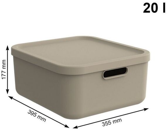 Контейнер для хранения вещей с крышкой Rotho (Рото) Albula 20 л (10557) Капучино | Зображення 1